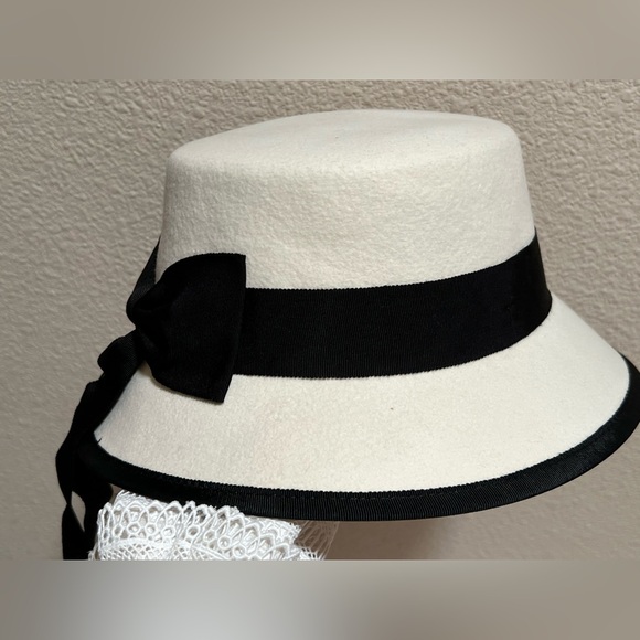 100% Wool, Elegant Cream and Black Women\'s Hat main image 7